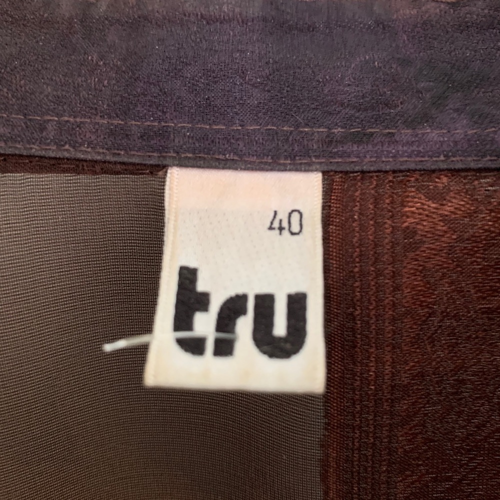 UNAVAILABLE Vintage Retro TRU Sheer Copper and Blue Long Shirt - Picture 4 of 5